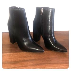 Brand new black snakeskin booties!